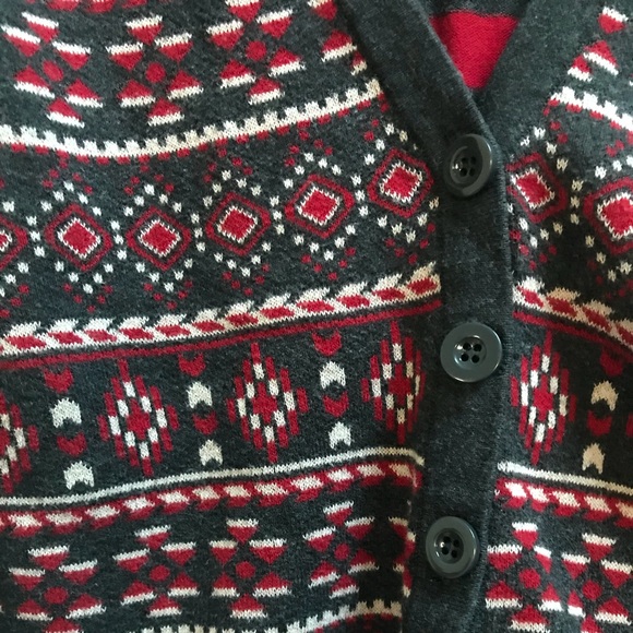 [Forever 21] Gray and Red Fair Isle Cardigan - Picture 5 of 5